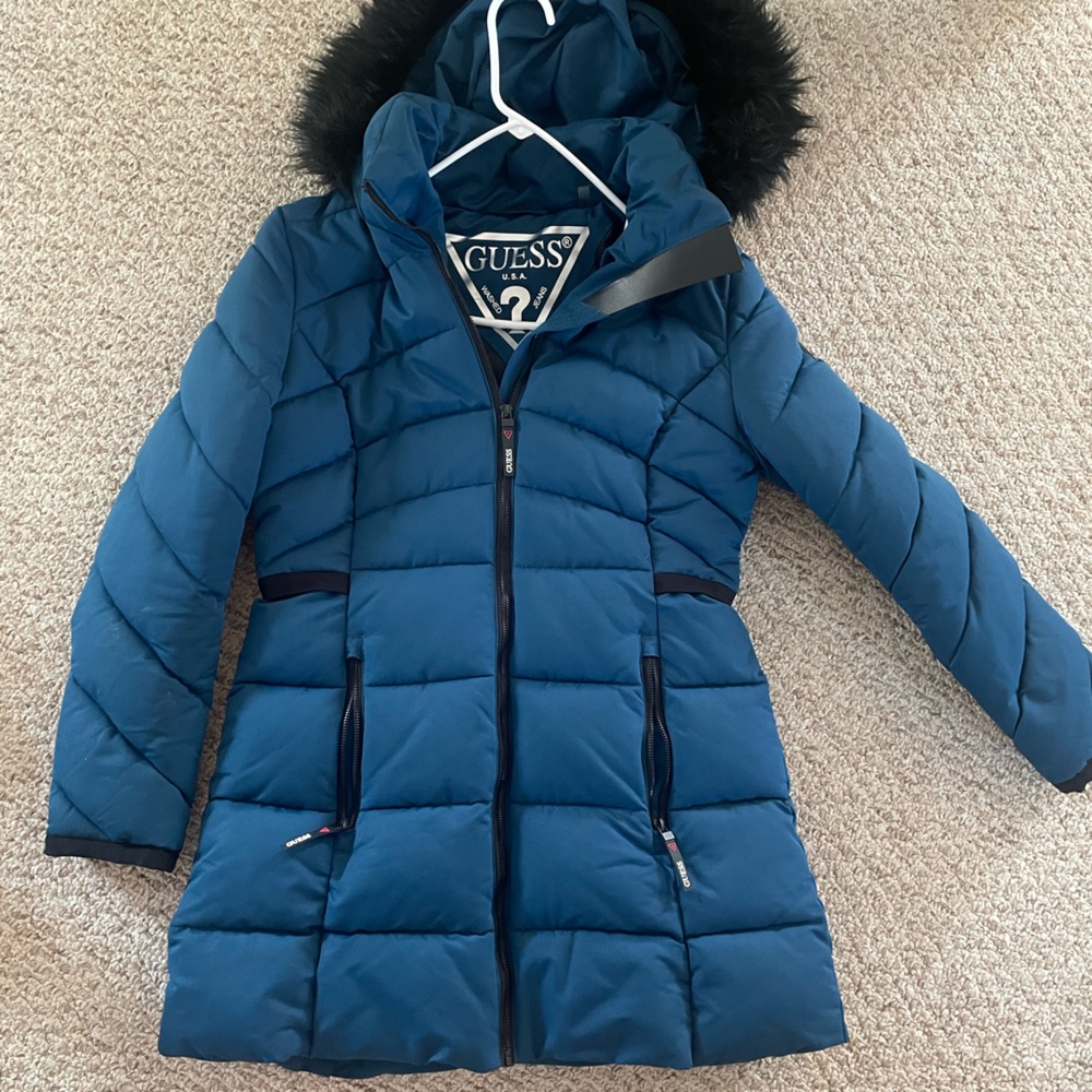 New Guess down jacket with removable fur hood
